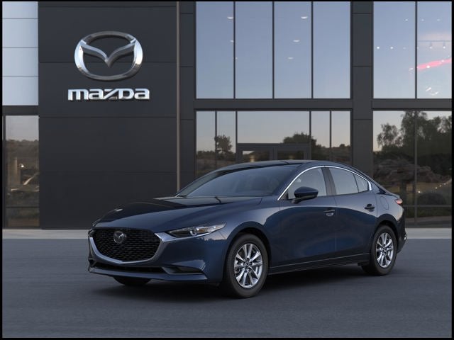 2026 Mazda Mazda3 Sedan 2.5 S in Deep Crystal Blue Mica — front three-quarter view