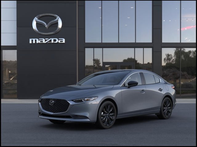 2026 Mazda Mazda3 Sedan 2.5 S Carbon Edition AWD in Polymetal Gray Metallic — front three-quarter view