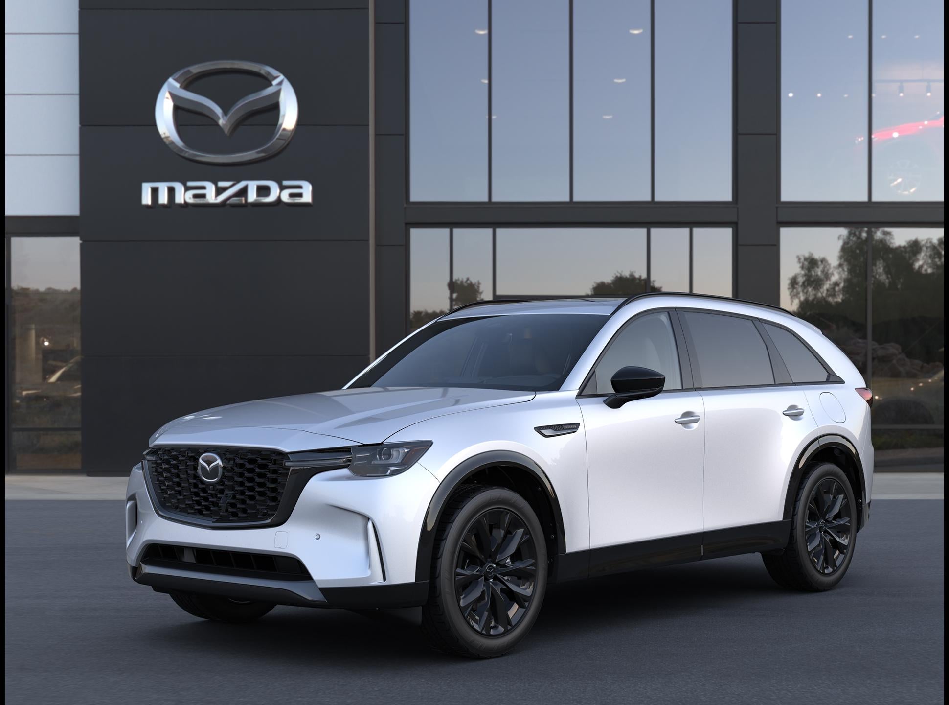 2026 Mazda Mazda CX-90 3.3 Turbo S Premium Sport AWD in Rhodium White Premium — front three-quarter view